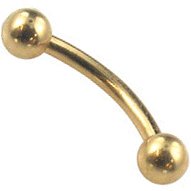 1.6mm Gauge PVD Gold on Titanium Banana with Equal Balls