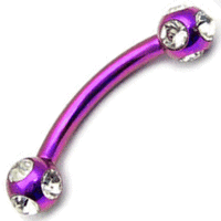 1.2mm Gauge Titanium Multi-Jewelled Banana