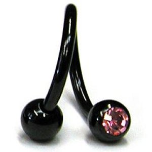 1.6mm Gauge PVD Black on Steel Jewelled Spiral