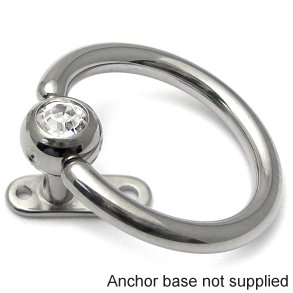 Titanium Jewelled Slave Ball Dermal Anchor Attachment