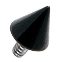 PVD Black on Titanium Cone Dermal Anchor Attachment