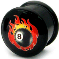 Magic 8 Ball Flames Acrylic Plug