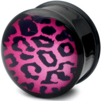 Pink Leopardskin Acrylic Plug