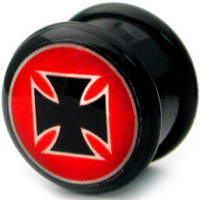 Black Maltese Cross Acrylic Plug