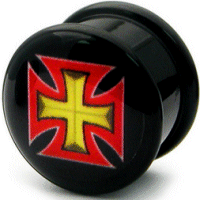 Yellow Maltese Cross Acrylic Plug