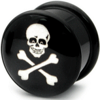 Skull & Crossbones Acrylic Plug