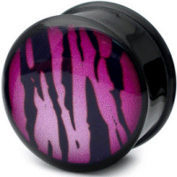 Pink Tigerskin Acrylic Plug