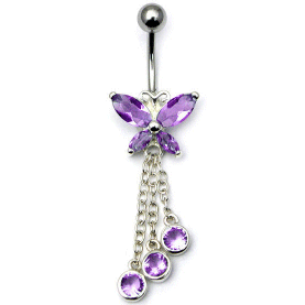 Butterfly with Triple Dropper Belly Bar
