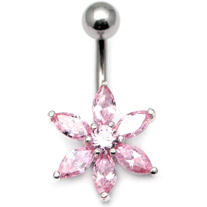 Jewelled Flower Belly Bar