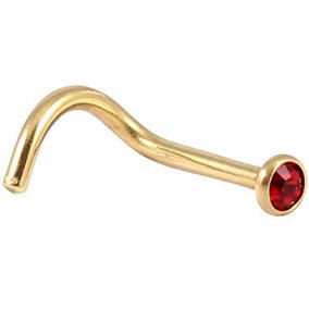 PVD Gold Jewelled Nose Stud
