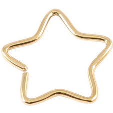 Star-Shaped PVD Gold Continuous Ring