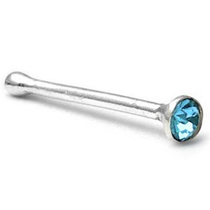 Sterling Silver Jewelled Nose Bone