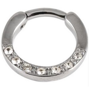 7 Gem Steel Septum Clicker Ring