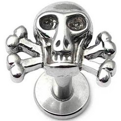 Skull & Crossbones Steel Labret