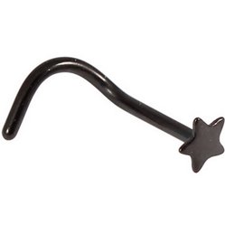 PVD Black Star Nose Stud