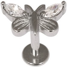 Jewelled Butterfly Steel Labret