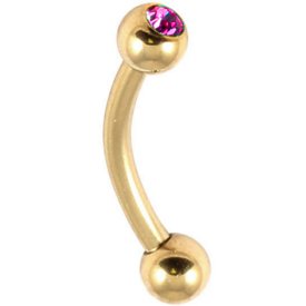 1.6mm Gauge PVD Gold on Titanium Jewelled Banana