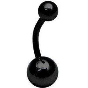 1.6mm Gauge PVD Black on Titanium Banana with Unequal Balls