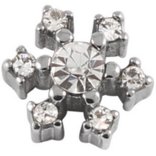 Steel Jewelled Snowflake Dermal Anchor Attachment