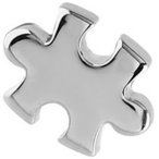 Steel Jigsaw Piece Dermal Anchor Attachment