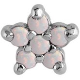 Steel Opal Flower Dermal Anchor Attachment