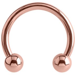 1.6mm Gauge PVD Rose Gold on Steel Circular Barbell