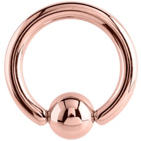 PVD Rose Gold on Steel Ball Closure Ring