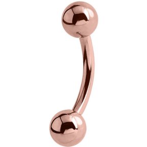 1.6mm Gauge PVD Rose Gold Banana with Equal Balls