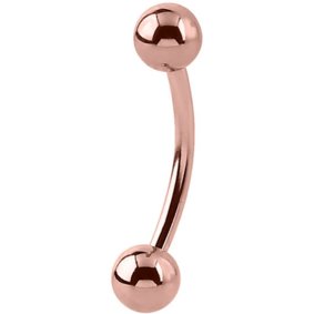 1.2mm Gauge PVD Rose Gold on Steel Banana with Equal Balls