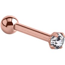 PVD Rose Gold Ear Stud - Claw Set Jewel