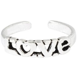 Sterling Silver Toe Ring - Love