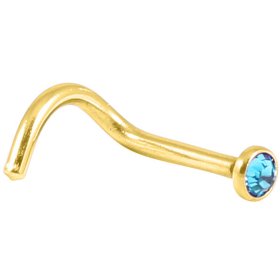 18ct Gold-Plated Jewelled Nose Stud