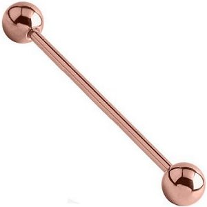 PVD Rose Gold on Steel Industrial Scaffold Barbell