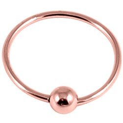 PVD Rose Gold on Sterling Silver Ring with Ball