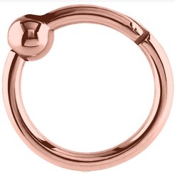 Hinged PVD Rose Gold Ball Closure Ring