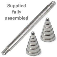 Six Stepped Cones Steel Barbell