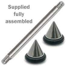 Rubber Rimmed Cones Steel Barbell