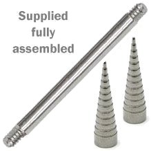 Long Stepped Spikes Steel Barbell