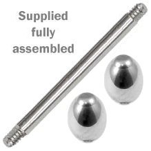 Small Oval Balls Titanium Barbell