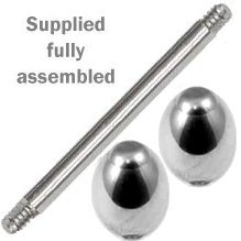 Large Oval Balls Titanium Barbell