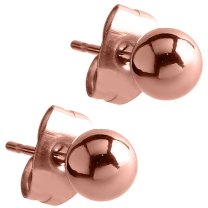 PVD Rose Gold Ball Ear Studs