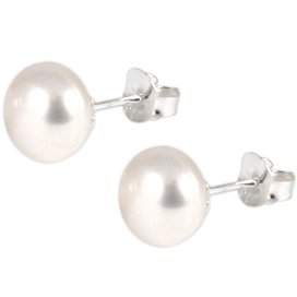Sterling Silver Real Freshwater Pearl Earrings