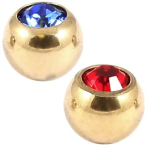 1.6mm Gauge PVD Gold on Steel Gemballs (2-pack)