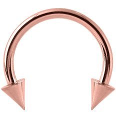 1.6mm Gauge PVD Rose Gold on Steel Coned Circular Barbell