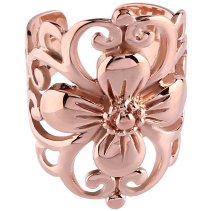 PVD Rose Gold Single Flower Ear Cuff