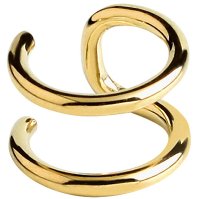 PVD Gold Double Ring Ear Cuff
