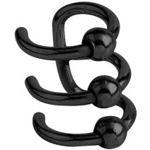 PVD Black Triple BCR Ear Cuff