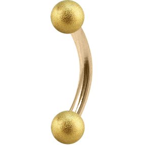 1.6mm Gauge PVD Gold on Steel Banana with Equal Shimmer Balls