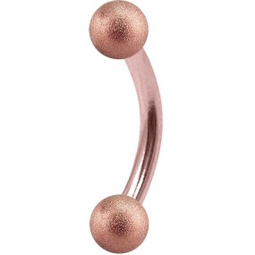 1.6mm Gauge PVD Rose Gold Banana with Equal Shimmer Balls