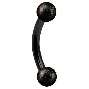 1.6mm Gauge PVD Black Banana with Equal Shimmer Balls